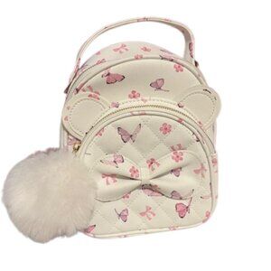 NWT Under One Sky Mini Butterfly Backpack with Bow & Pom Pom Charm